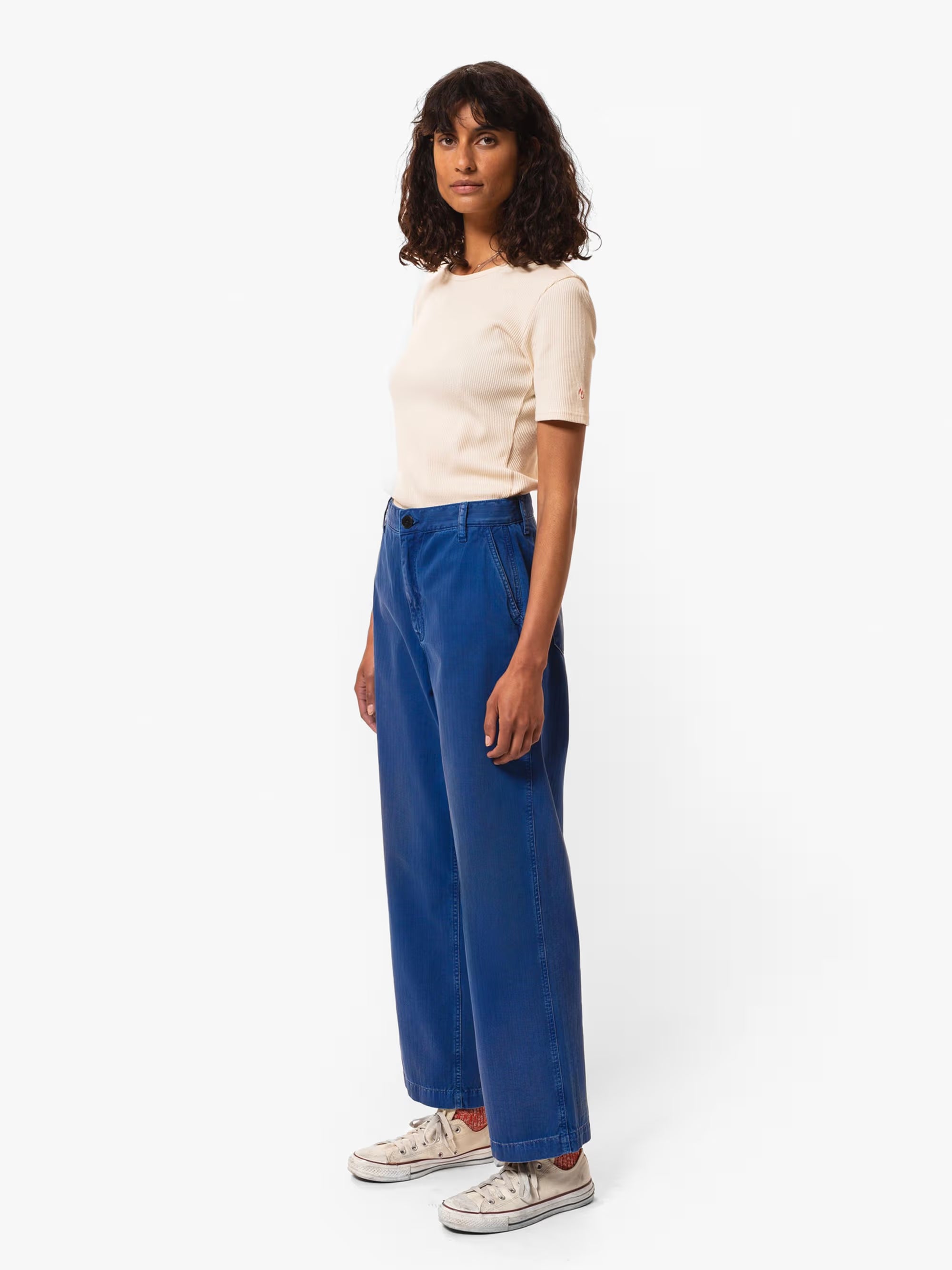Wendy Herringbone Denim Pants