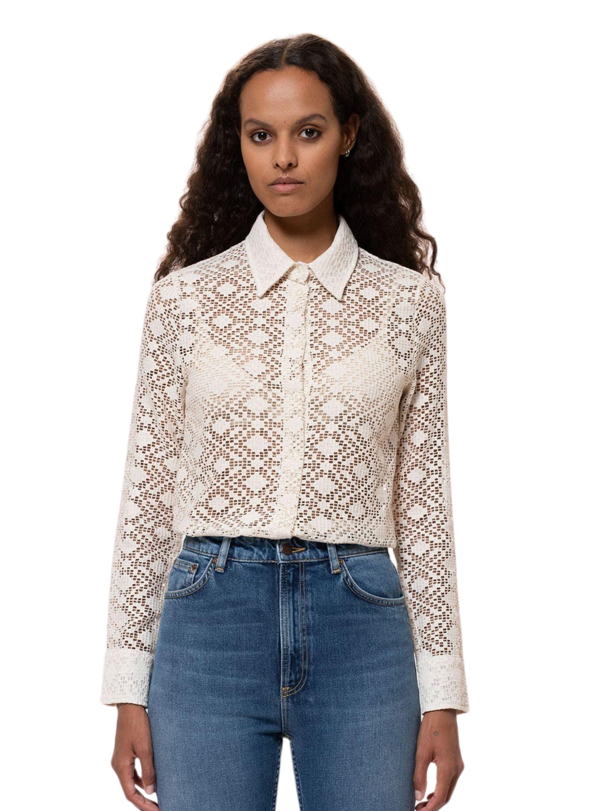 Doris Lace Shirt Egg White - INHABIT - Exclusive Stockist of Nudie Jeans