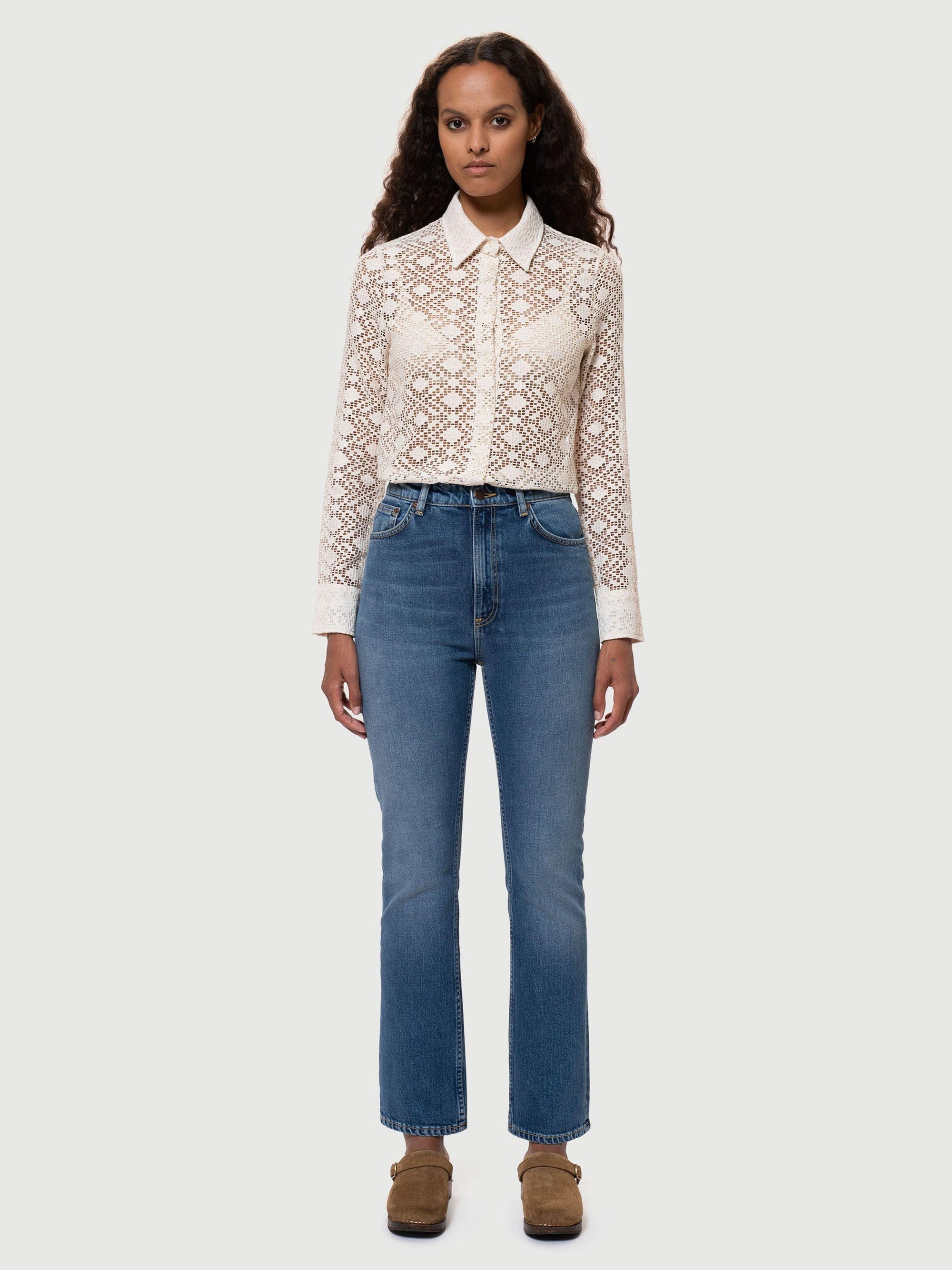 Doris Lace Shirt Egg White - INHABIT - Exclusive Stockist of Nudie Jeans