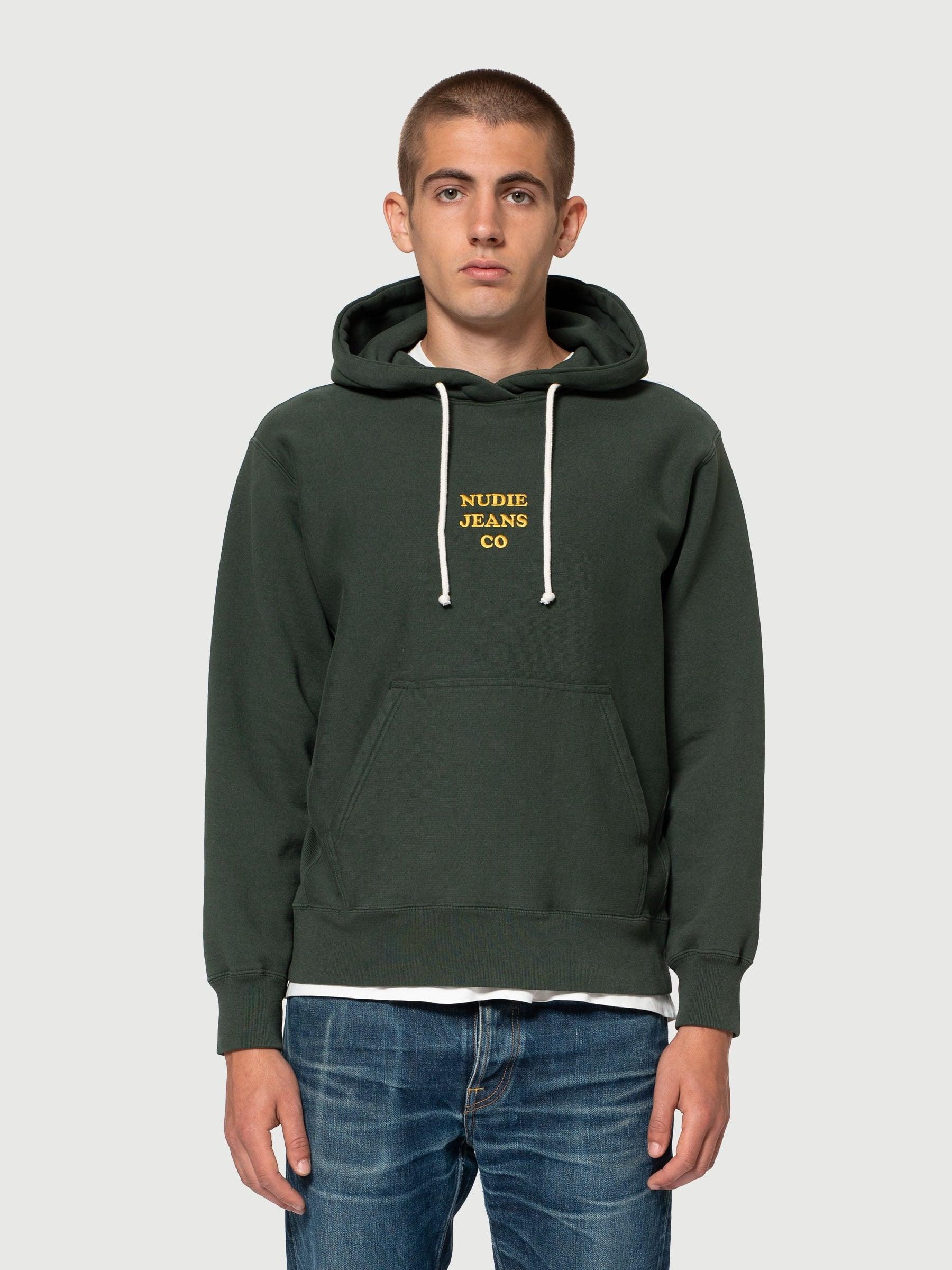 Fredrik Hoodie NJCO Racing Green - INHABIT - Exclusive Stockist of Nudie Jeans