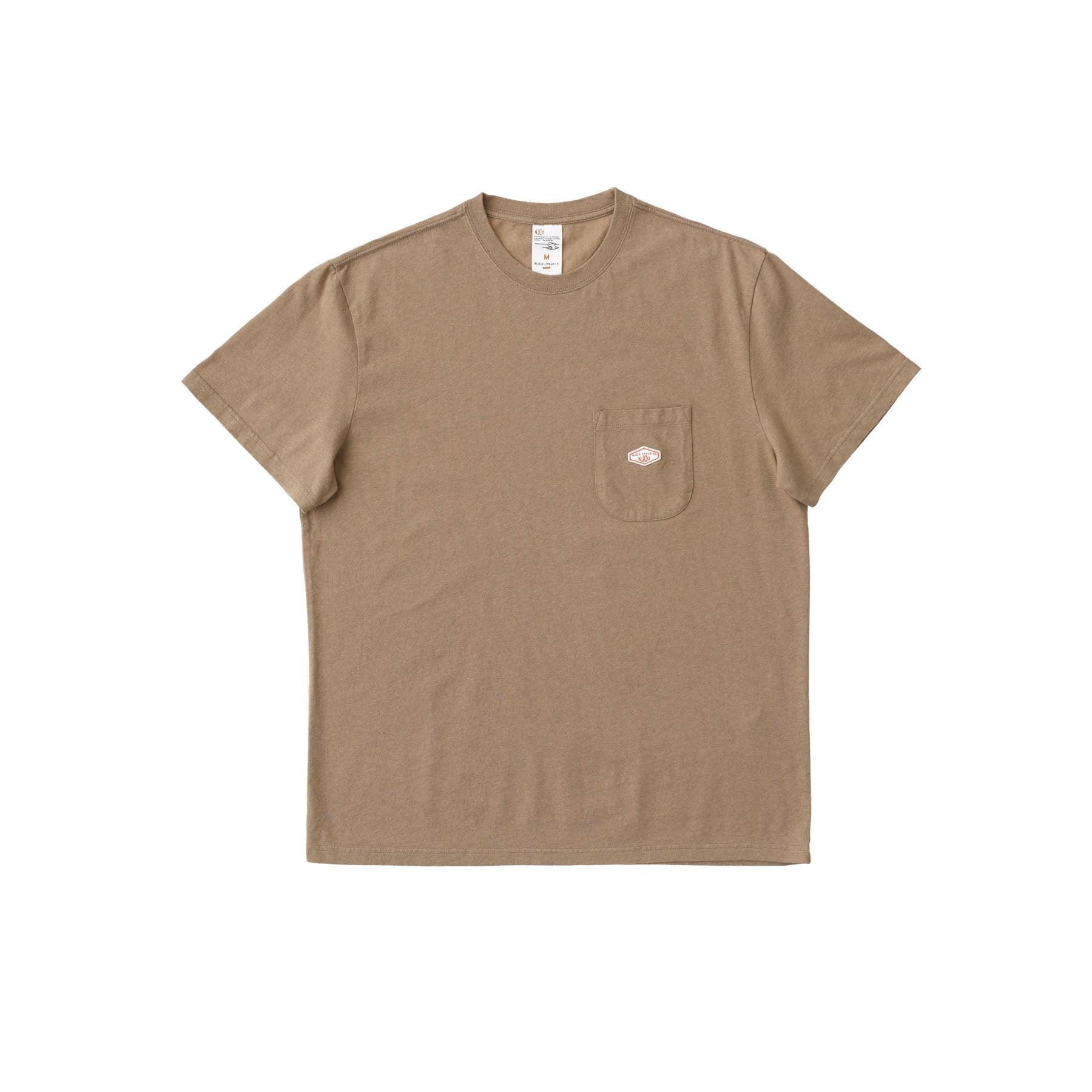 Leffe Pocket Tee Brownmelange - INHABIT - Exclusive Stockist of Nudie Jeans