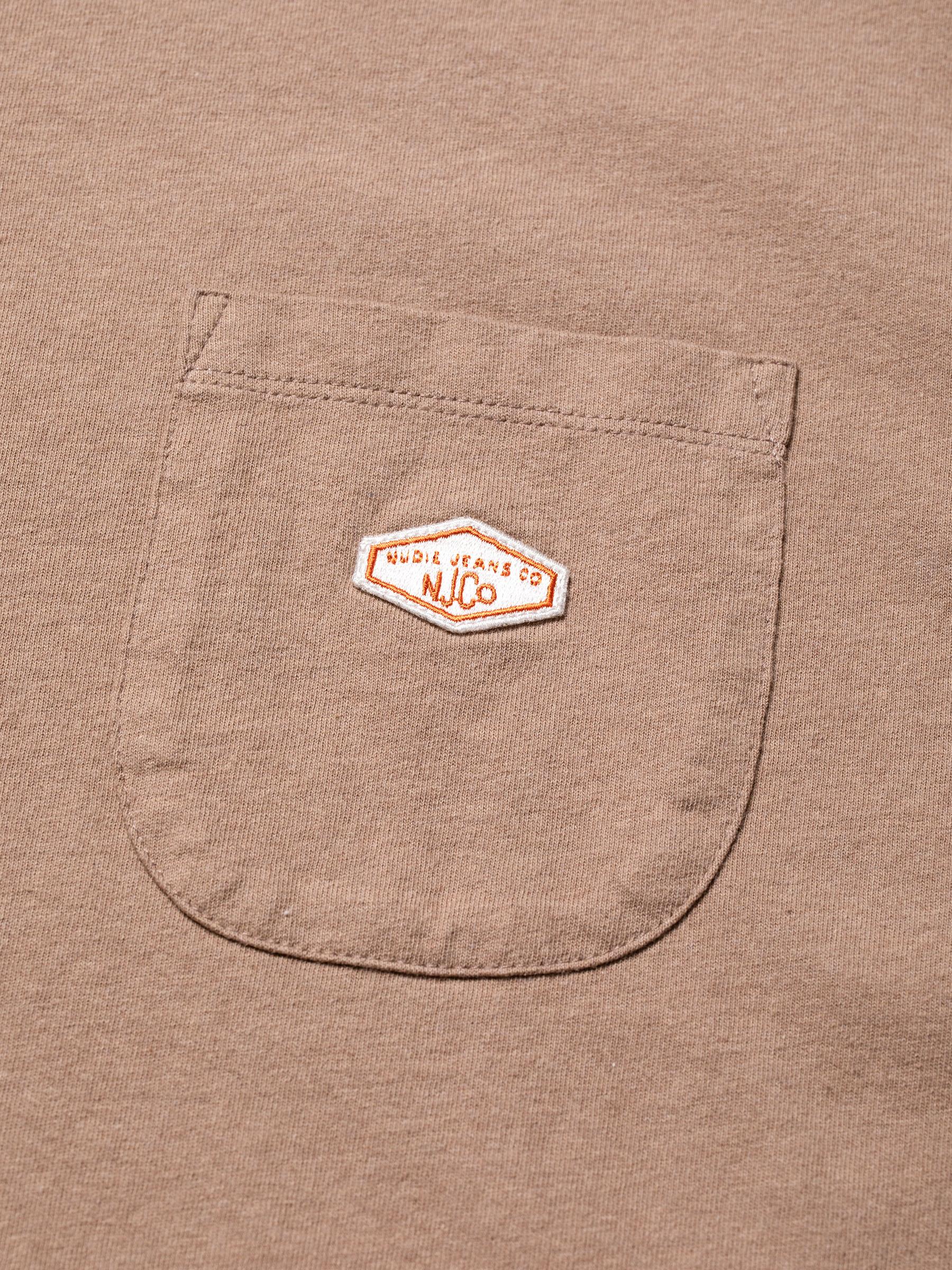 Leffe Pocket Tee Brownmelange - INHABIT - Exclusive Stockist of Nudie Jeans