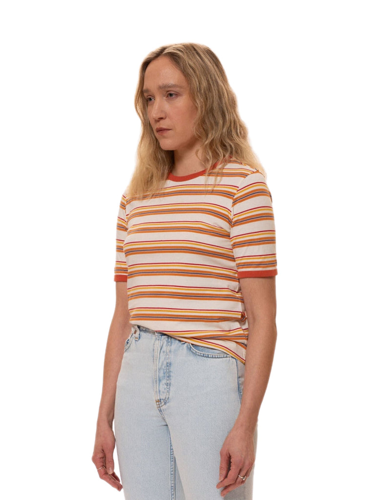 Lova Stripes Rusty Peach - INHABIT - Exclusive Stockist of Nudie Jeans