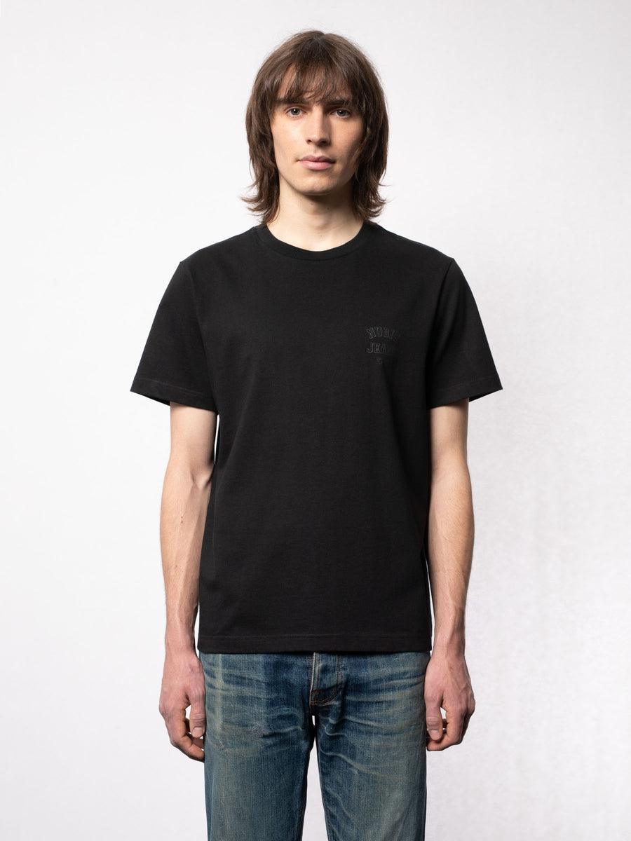 Roy Logo Tee Black - INHABIT - Exclusive Stockist of Nudie Jeans